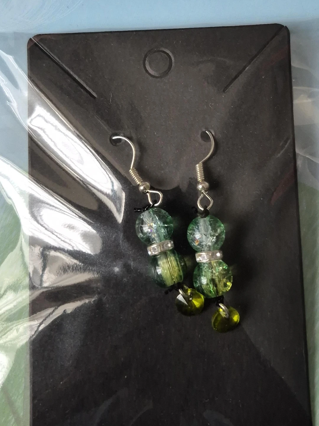 Green Beaded Earrings