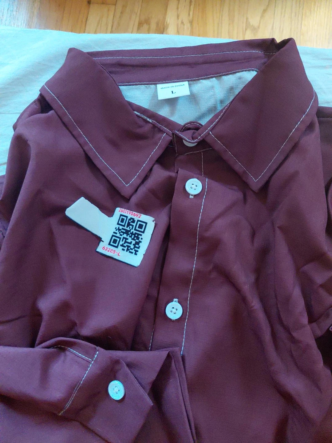 Maroon Button-Up Shirt - Size L