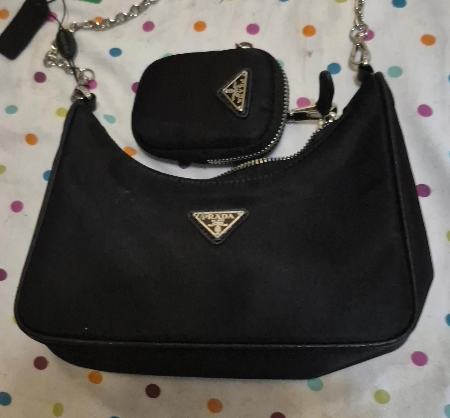Prada Nylon Shoulder Bag with Pouch