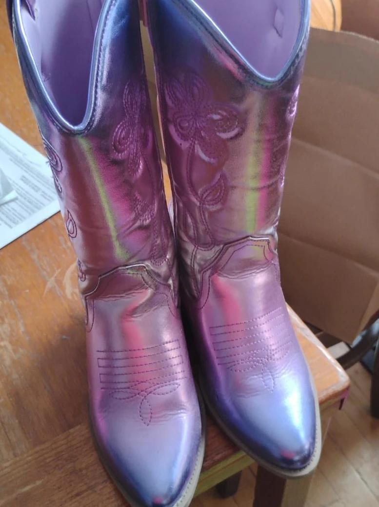 Metallic Purple Cowgirl Boots Size 4
