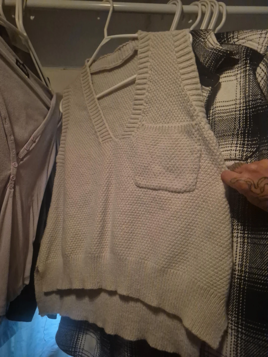 Cream Knit Sweater Vest