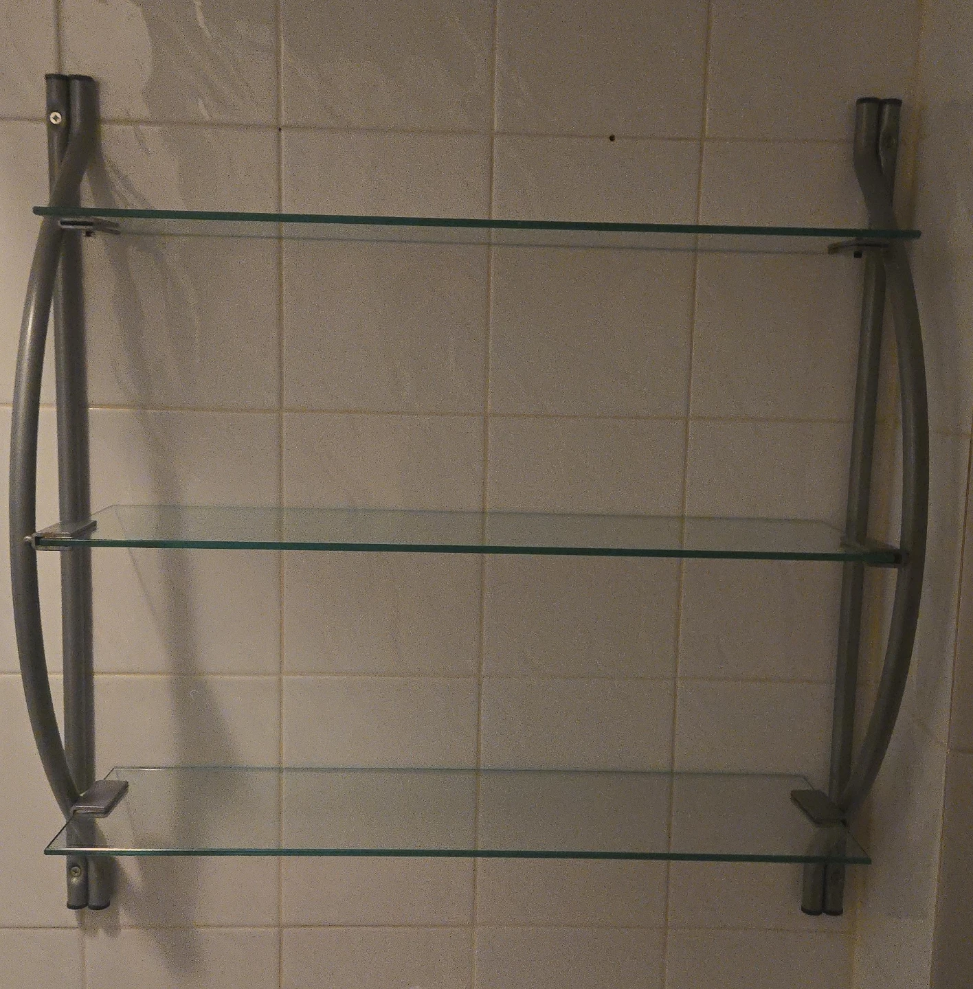 3-Tier Glass Shelf Wall Unit