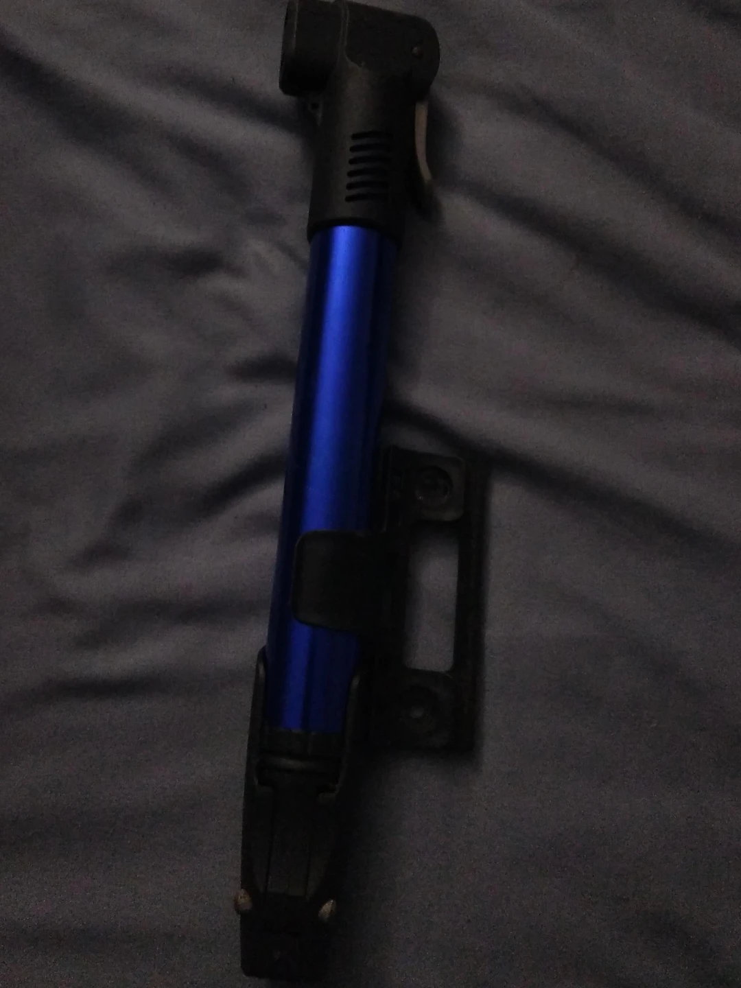 Blue Portable Bike Pump with Mount