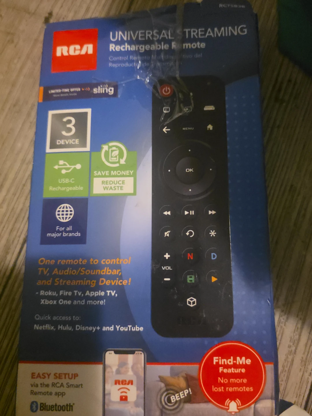 RCA Universal Streaming Rechargeable Remote
