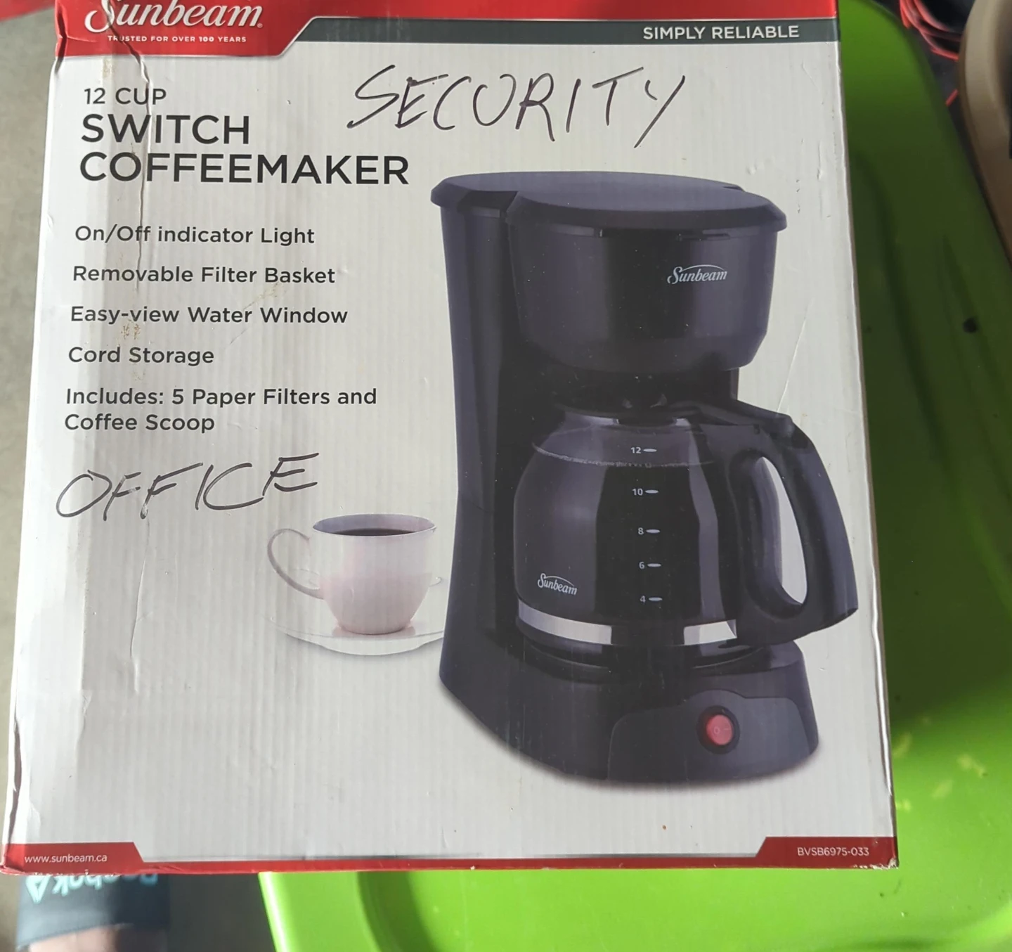 Sunbeam 12 Cup Switch Coffeemaker
