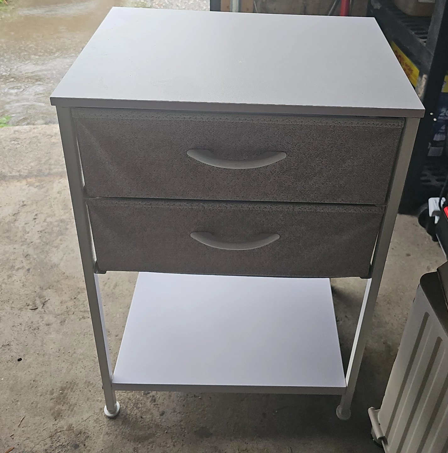 White Two-Drawer Fabric Storage Unit