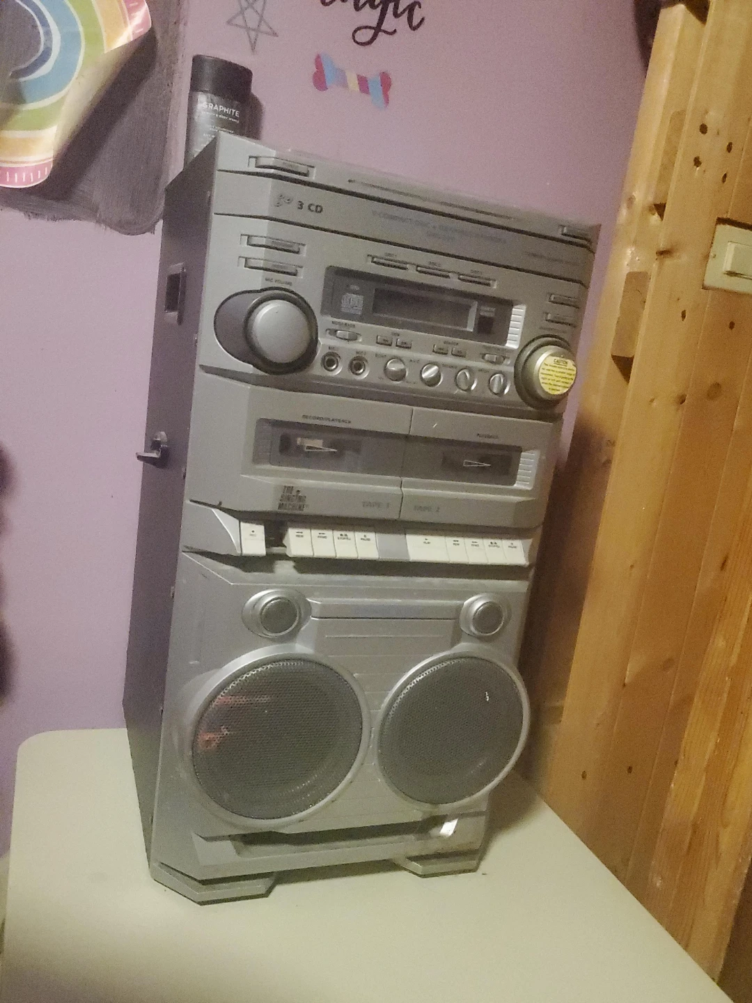 Silver 3 CD Stereo System Boombox