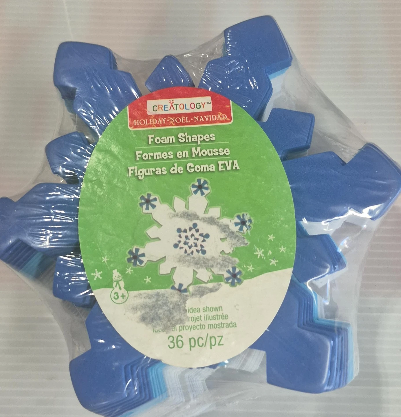 Creatology Blue Foam Snowflake Shapes - 36 Pieces