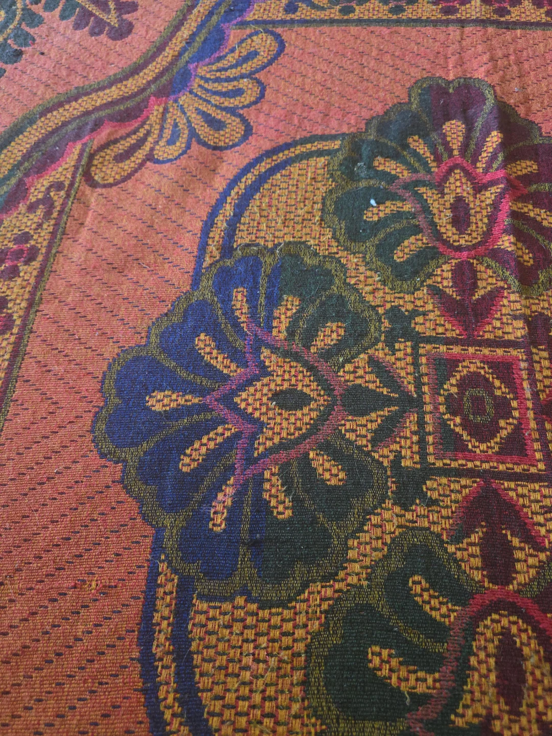 Orange Floral Pattern  bed spread