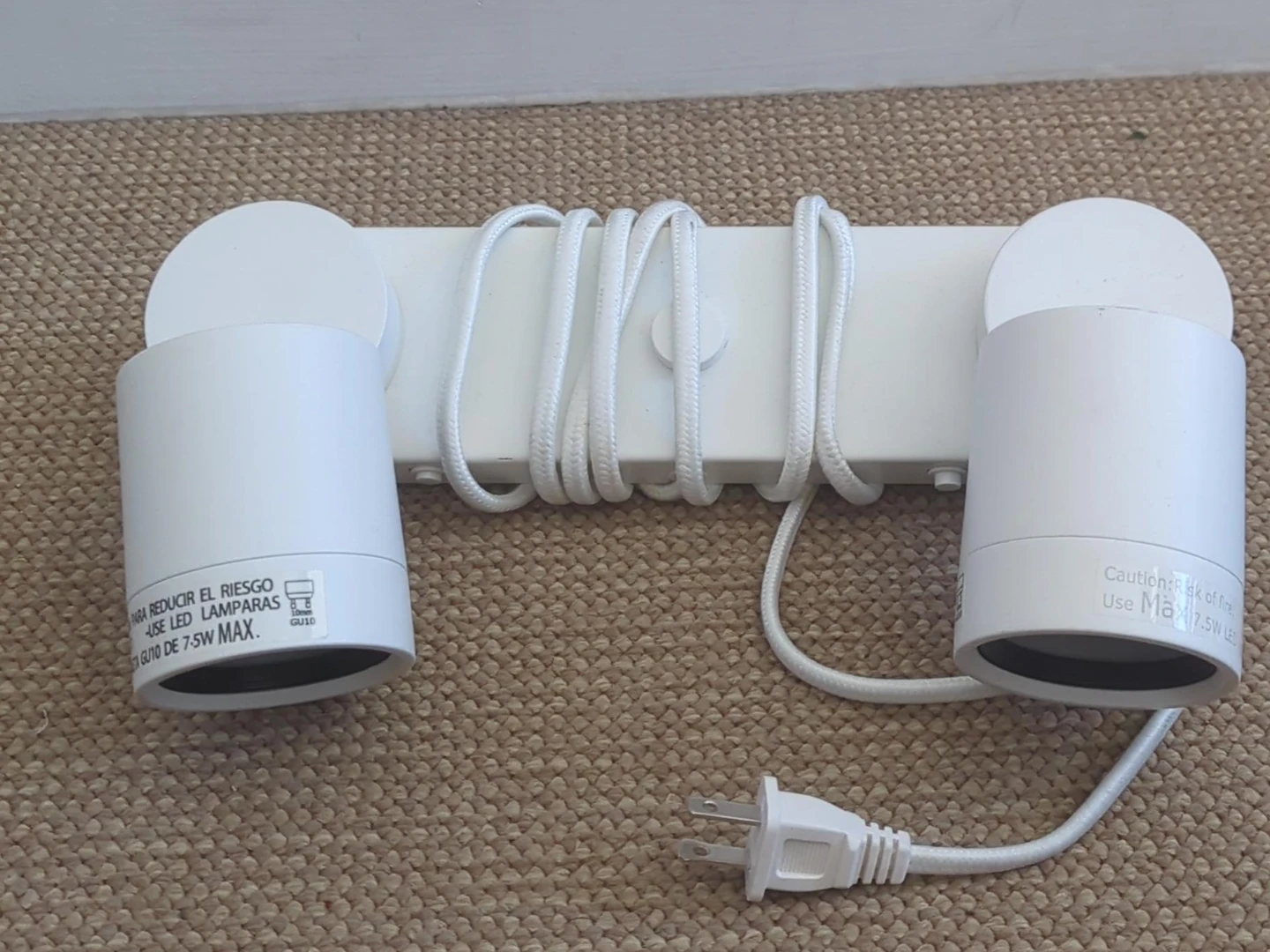 Ikea NYMÅNE White 2-Light Plug-in Wall/Vanity Mirror Lights