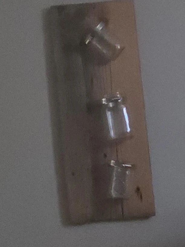 Wooden Spice Rack with 3 Glass Jars