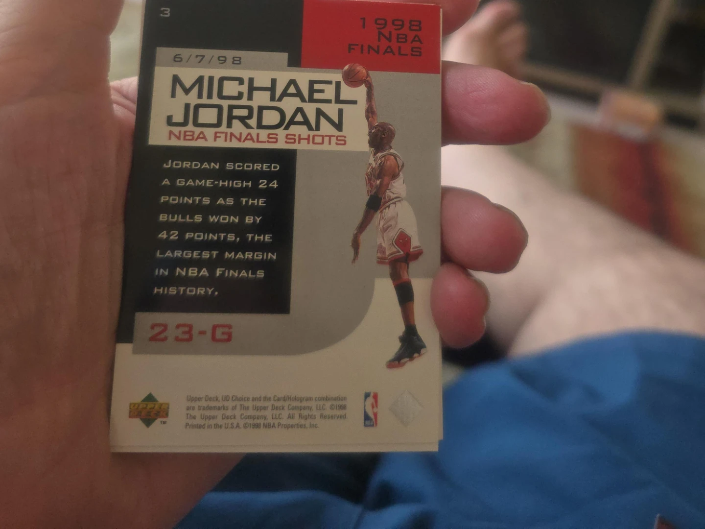 1998 Upper Deck Michael Jordan NBA Finals Shot Trading Card