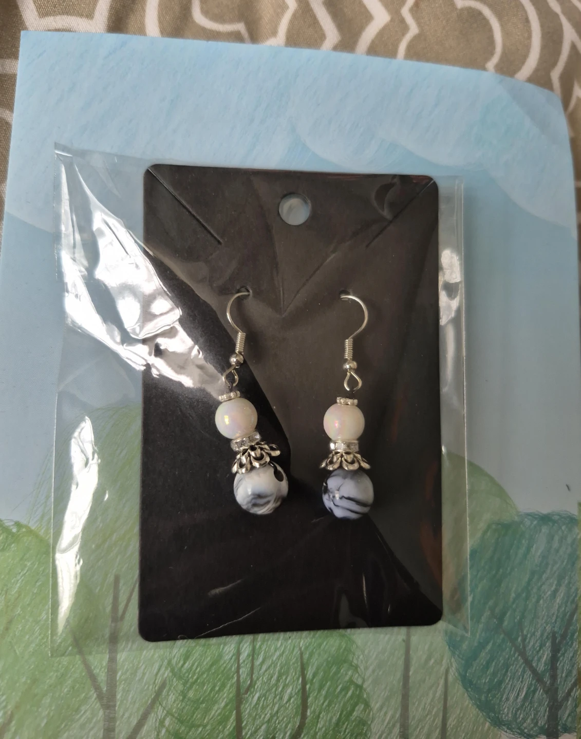 Handmade Beaded Dangle Earrings