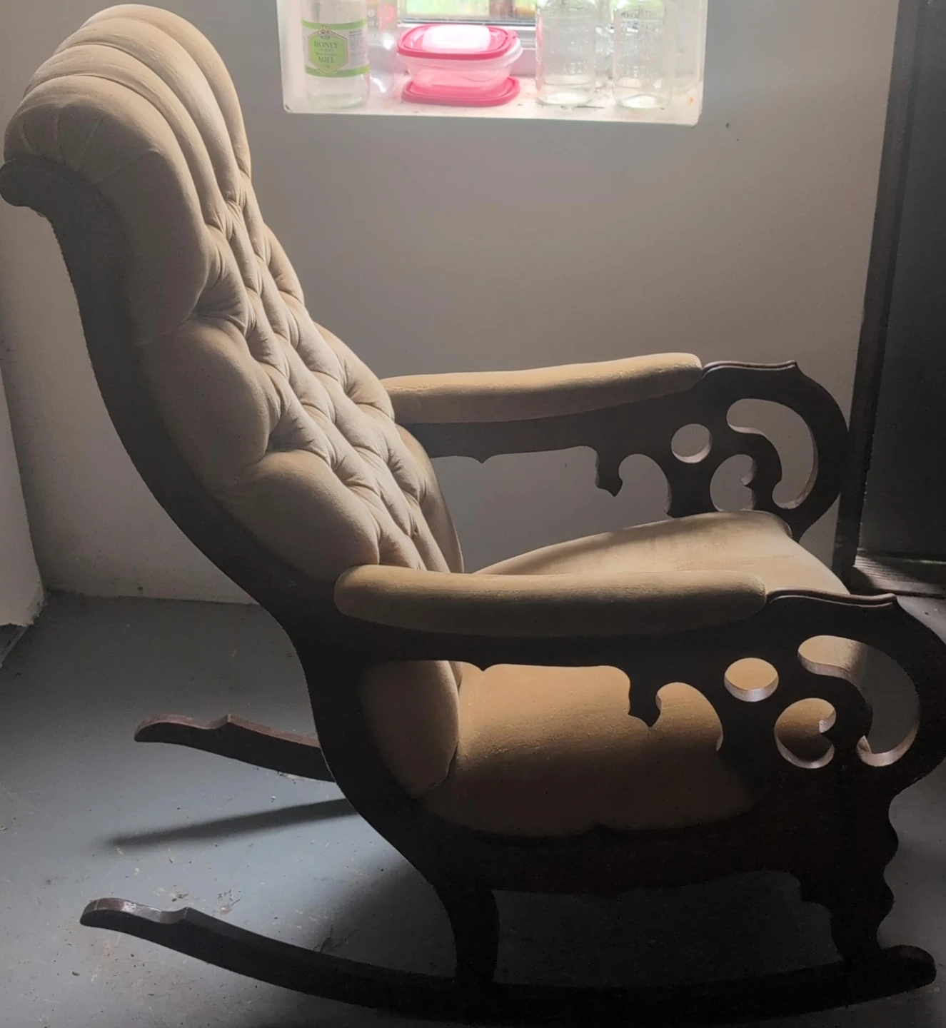 Vintage Tufted Upholstered Rocking Chair