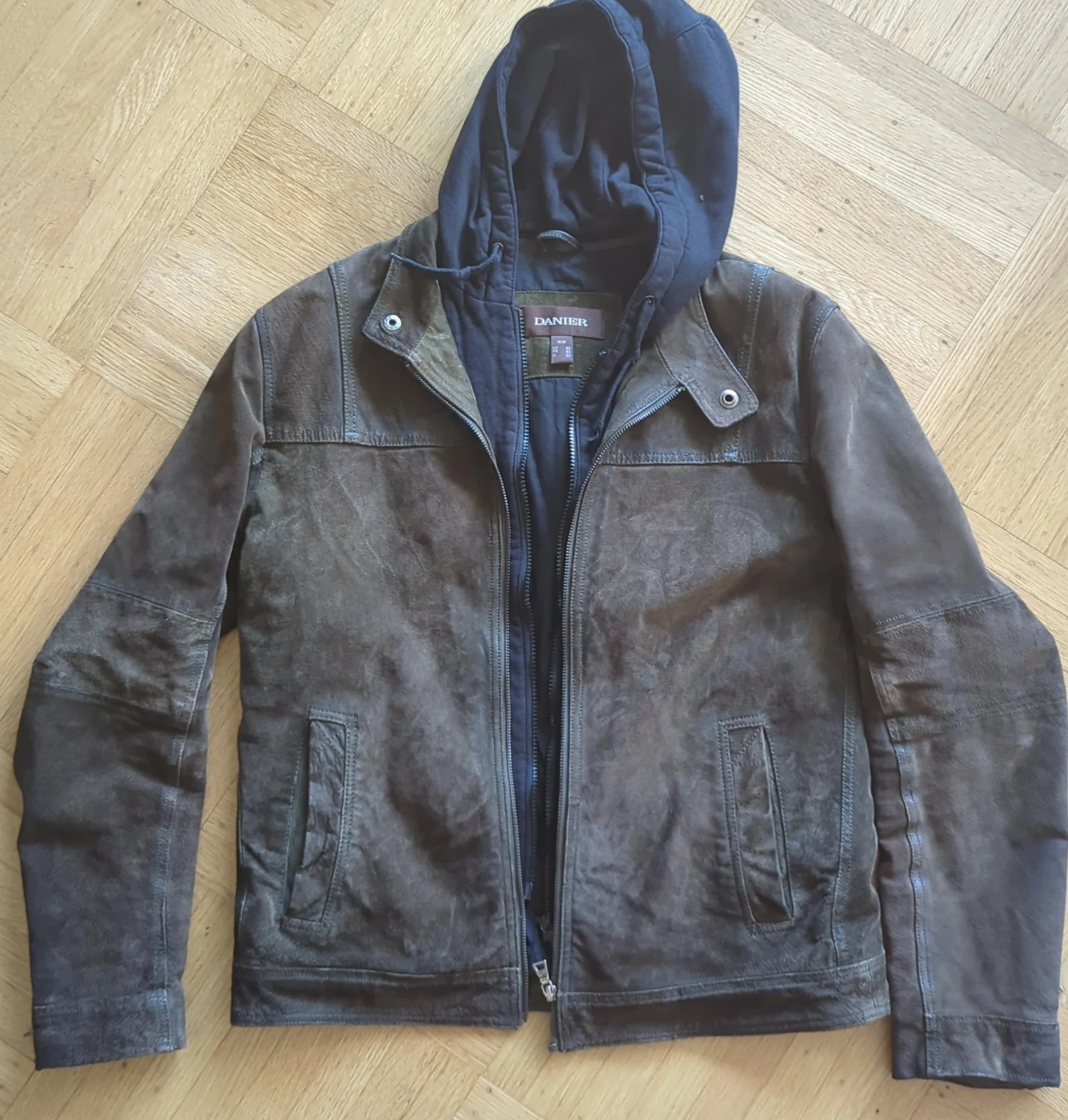 Danier Suede Hooded Jacket Mens M