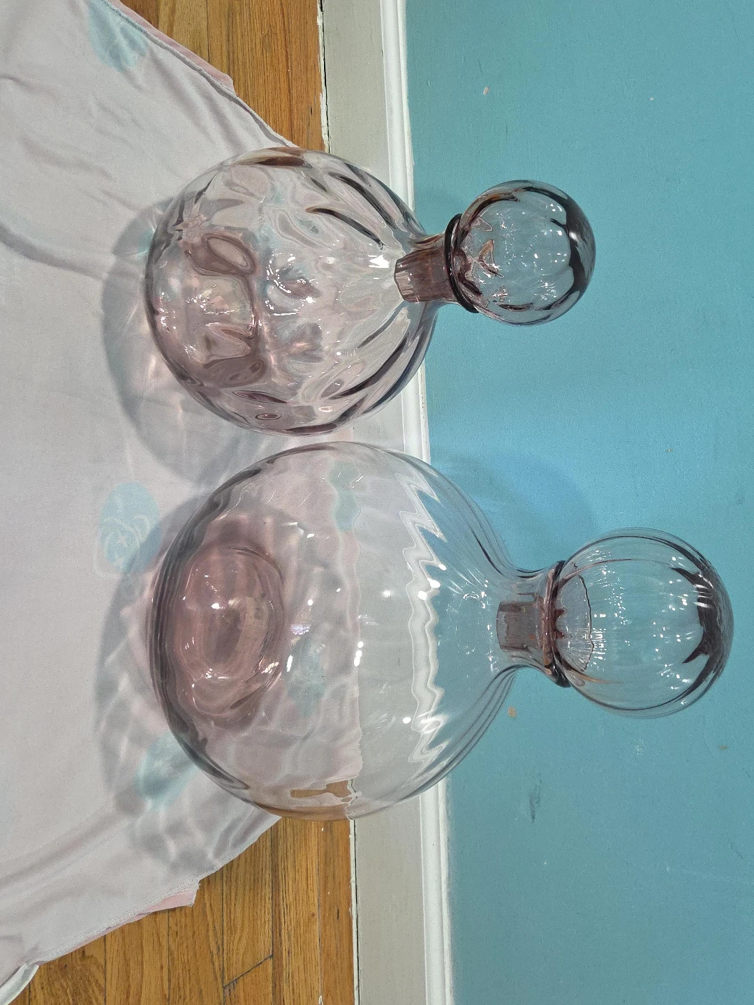 Set of 2 Glass Decorative Bottles