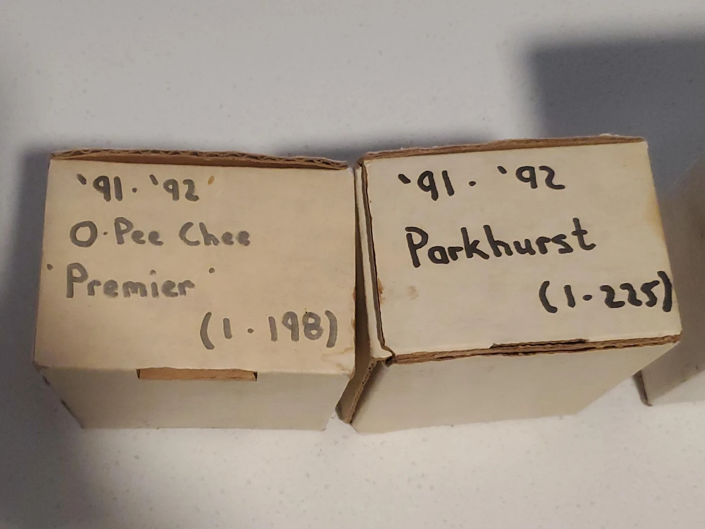 1991-92 O-Pee-Chee Premier & Parkhurst Hockey Card Boxes