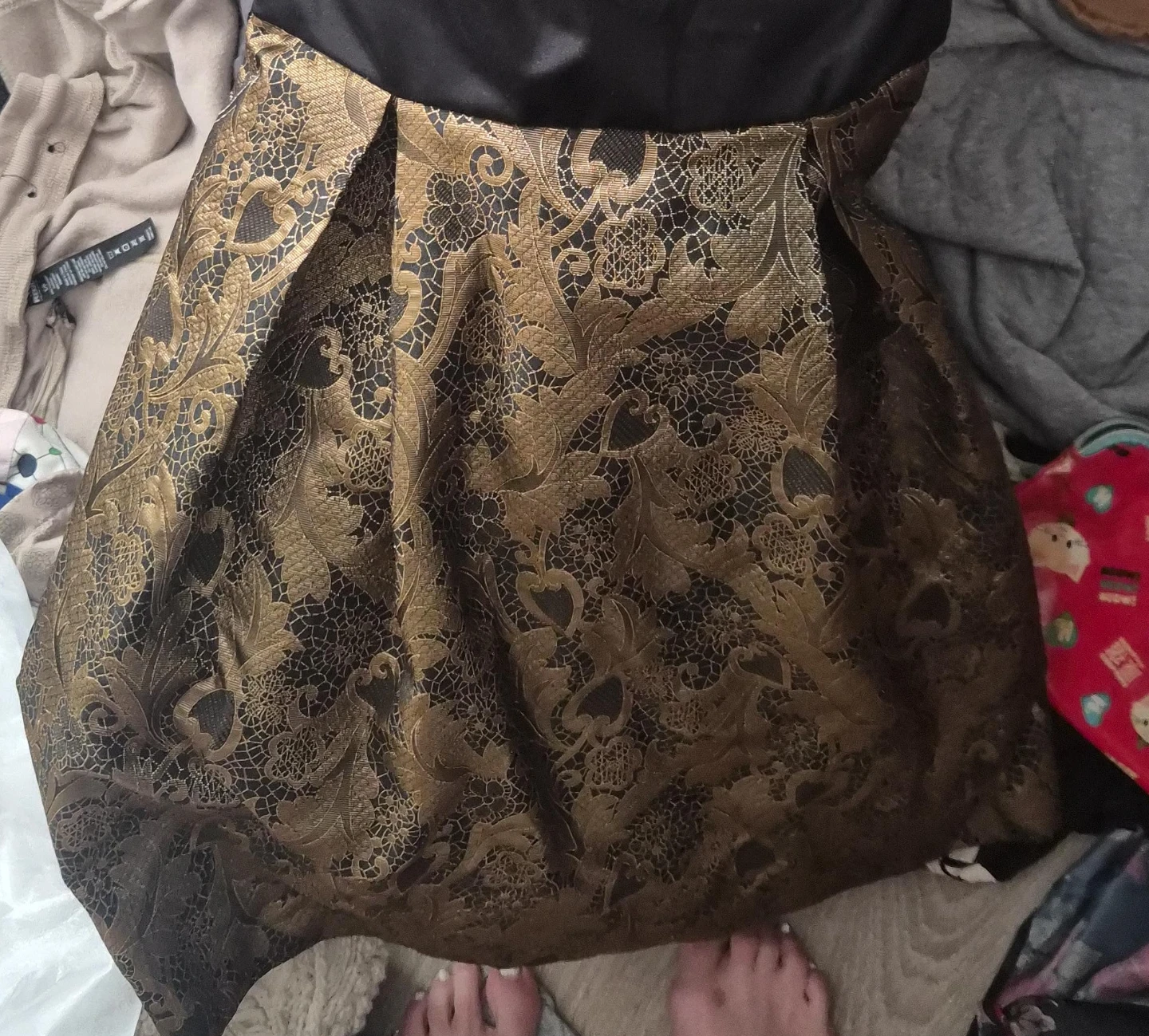 Black and Gold Brocade dress