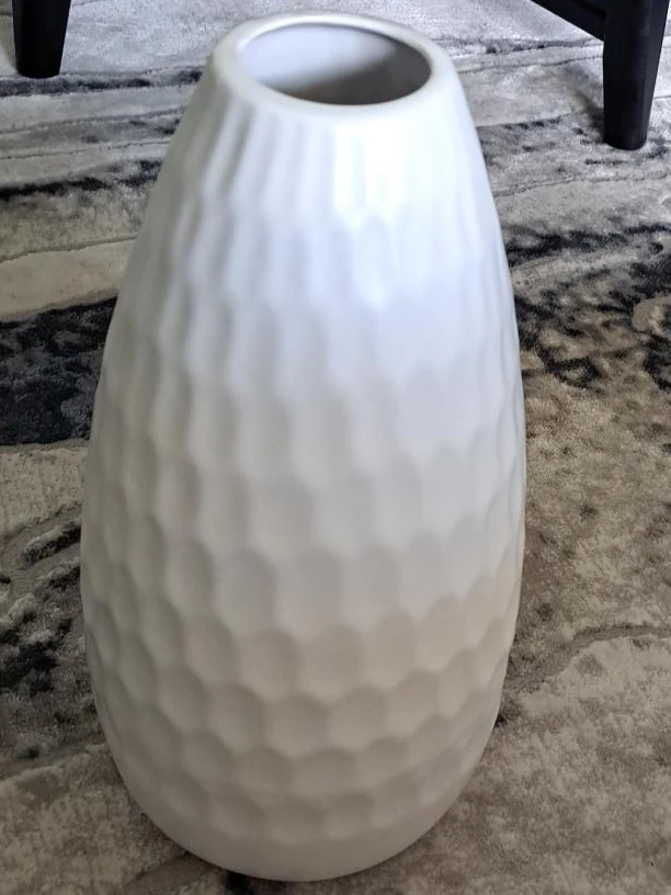White Textured Ceramic Vase