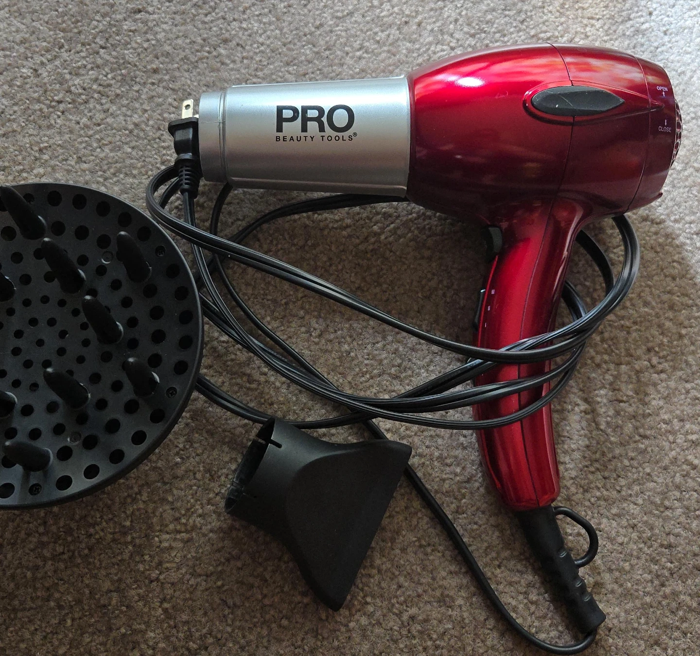 PRO Beauty Tools Hair Dryer with Diffuser and Concentrator