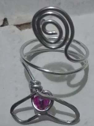 Wire Wrapped Ring with Pink Gemstone
