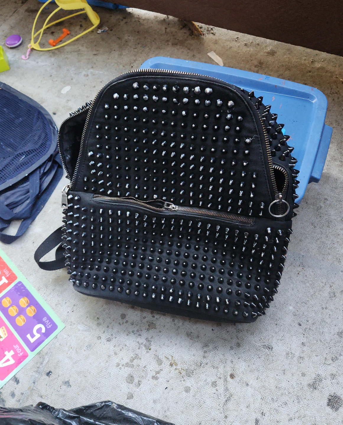 Black Studded Backpack