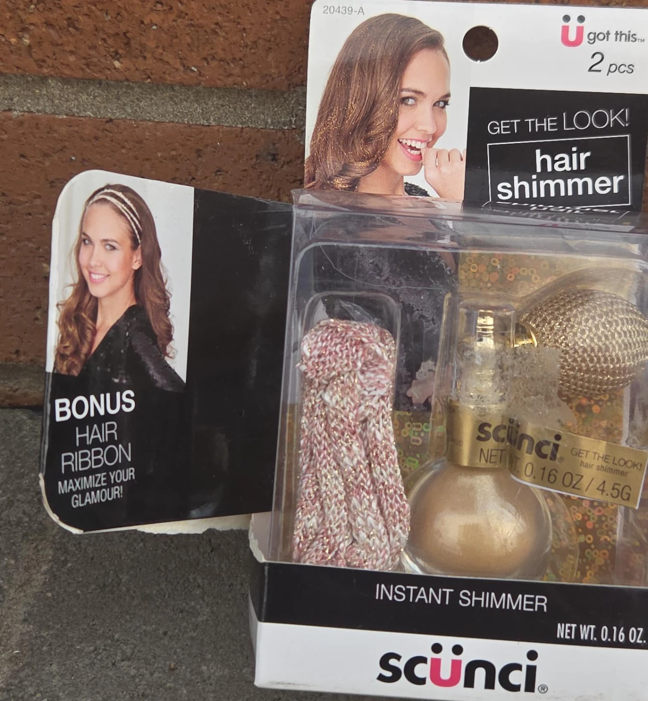 Scunci Hair Shimmer & Bonus Hair Ribbon Set