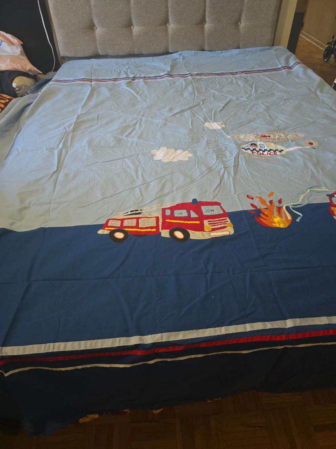 Queen size Kids Fire Truck Duvet Cover