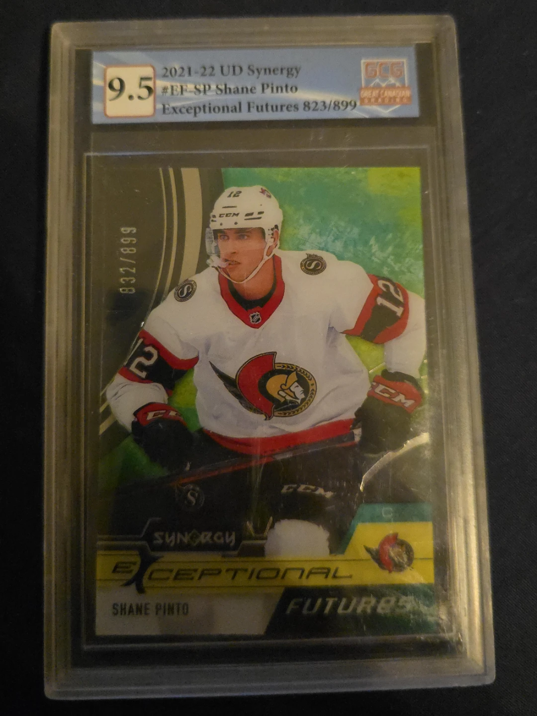 2021-22 UD Synergy Shane Pinto Hockey Card 832/899
