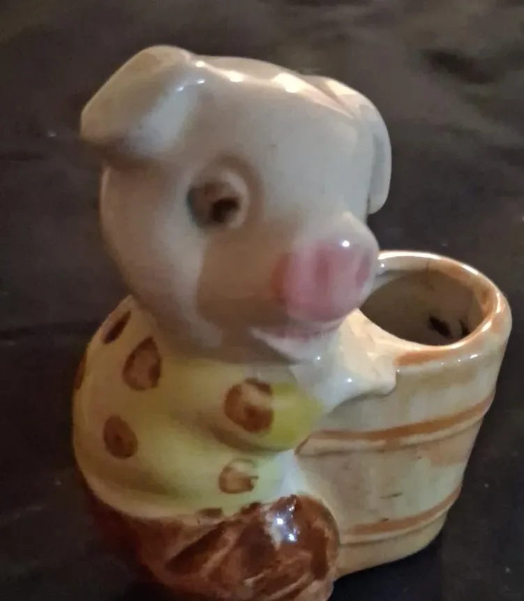 Ceramic Pig Toothpick Holder
