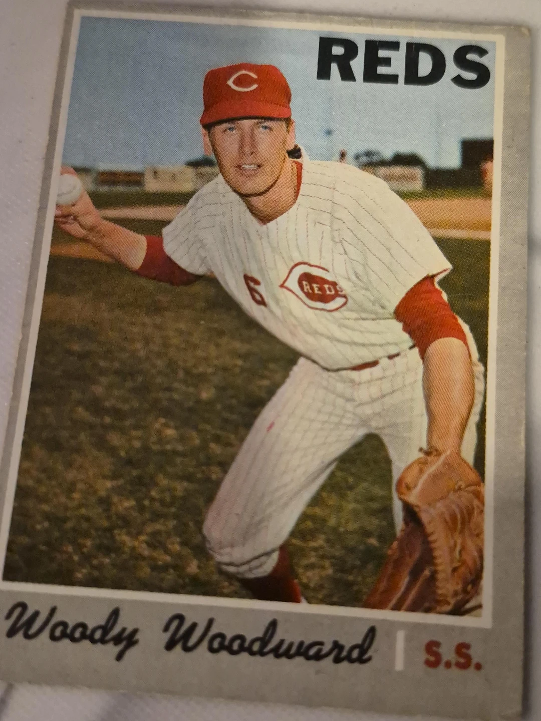 1973 Topps Woody Woodward Cincinnati Reds Baseball Card