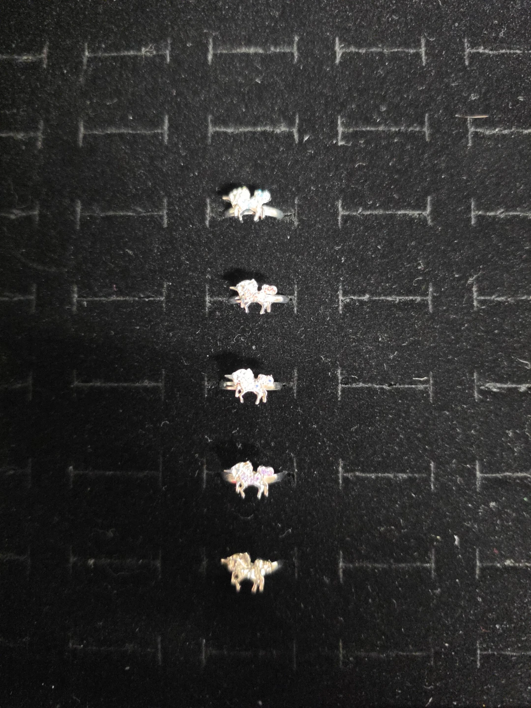 Set of 5 Adjustable unicorn Rings for children (481)