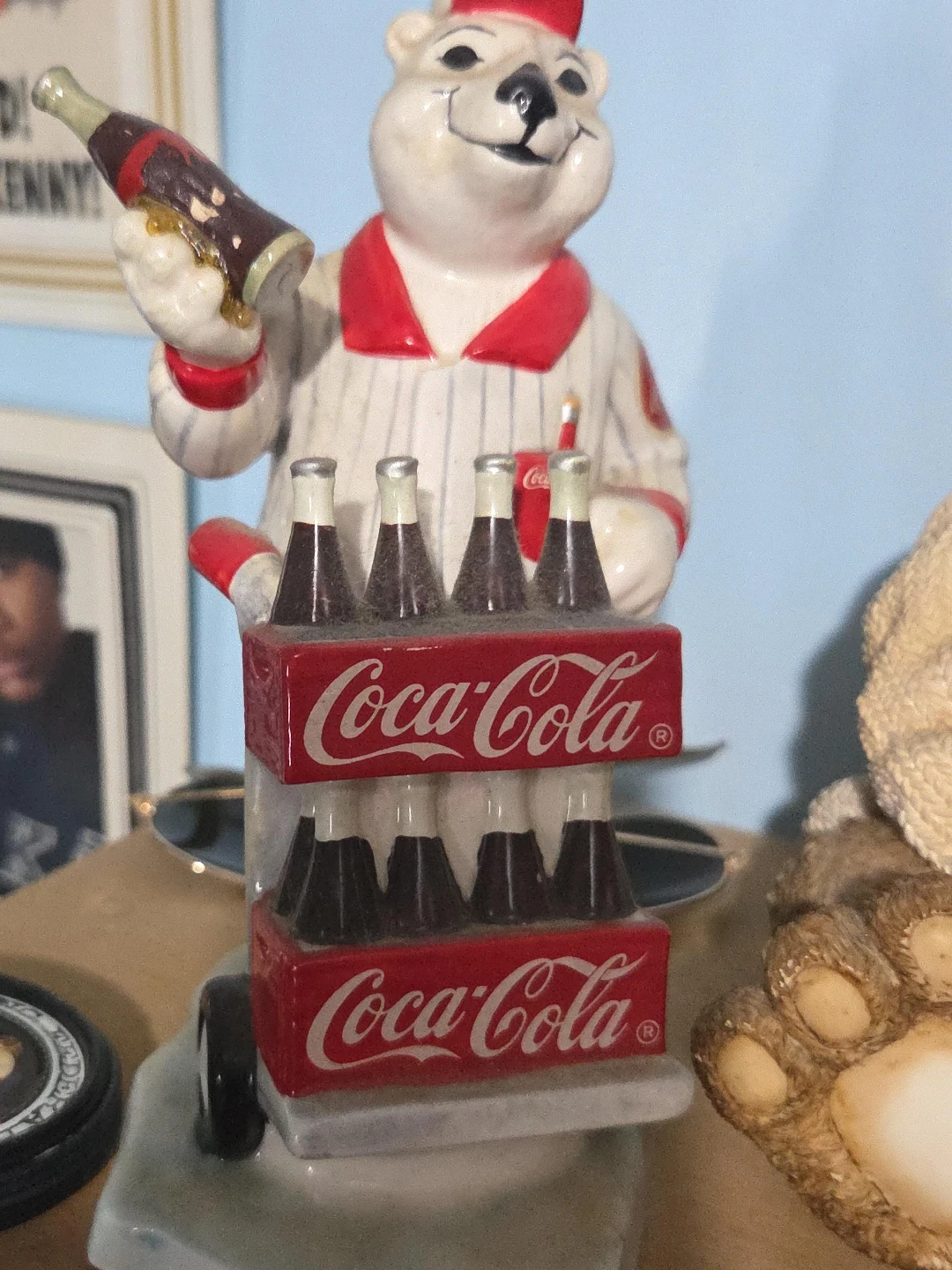 Coca-Cola Polar Bear Figure with Bottles