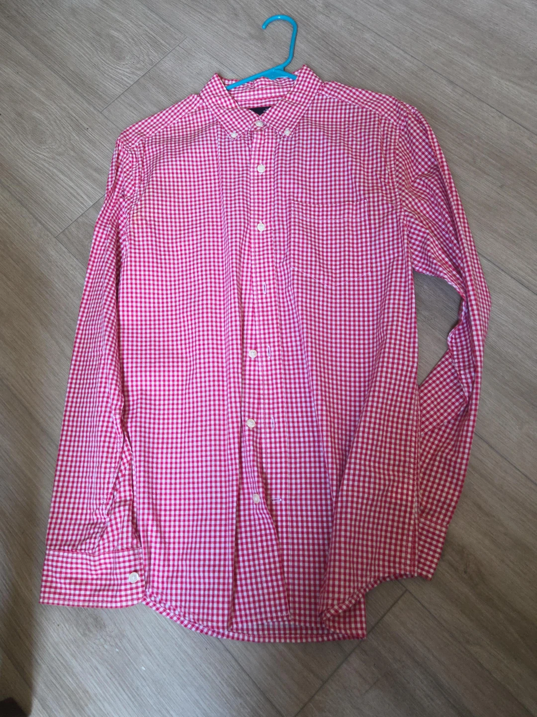 Pink Gingham Button-Down Shirt