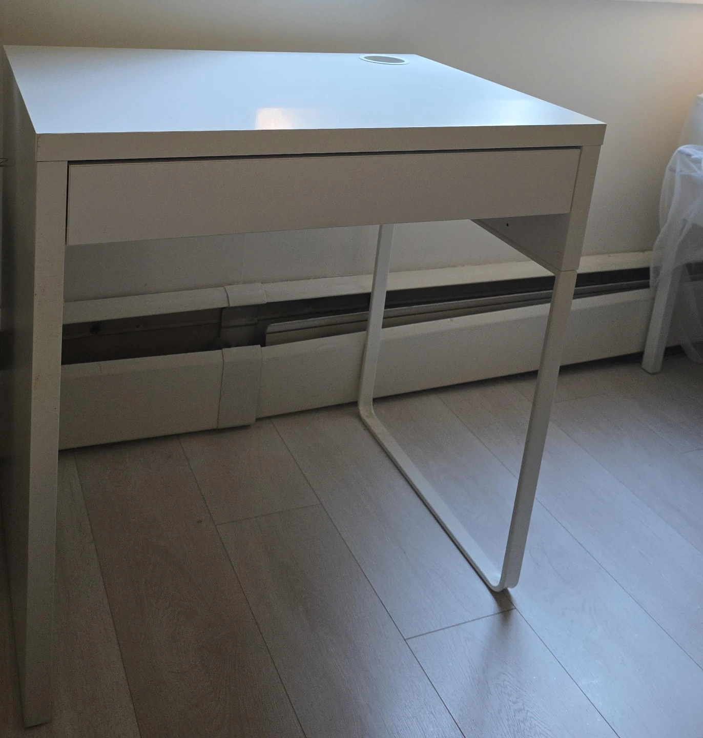 White IKEA Desk with Drawer