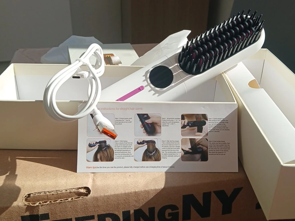 White Straightening Comb for Hair