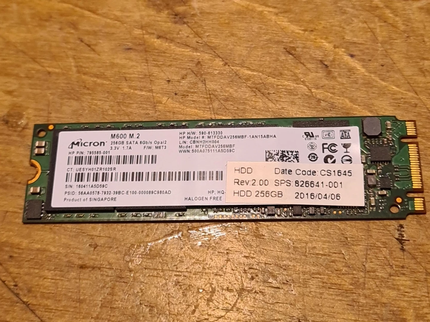 Micron M600 M.2 256GB SATA SSD