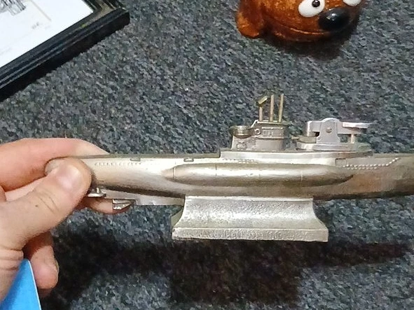 Vintage Metal Submarine Figurine