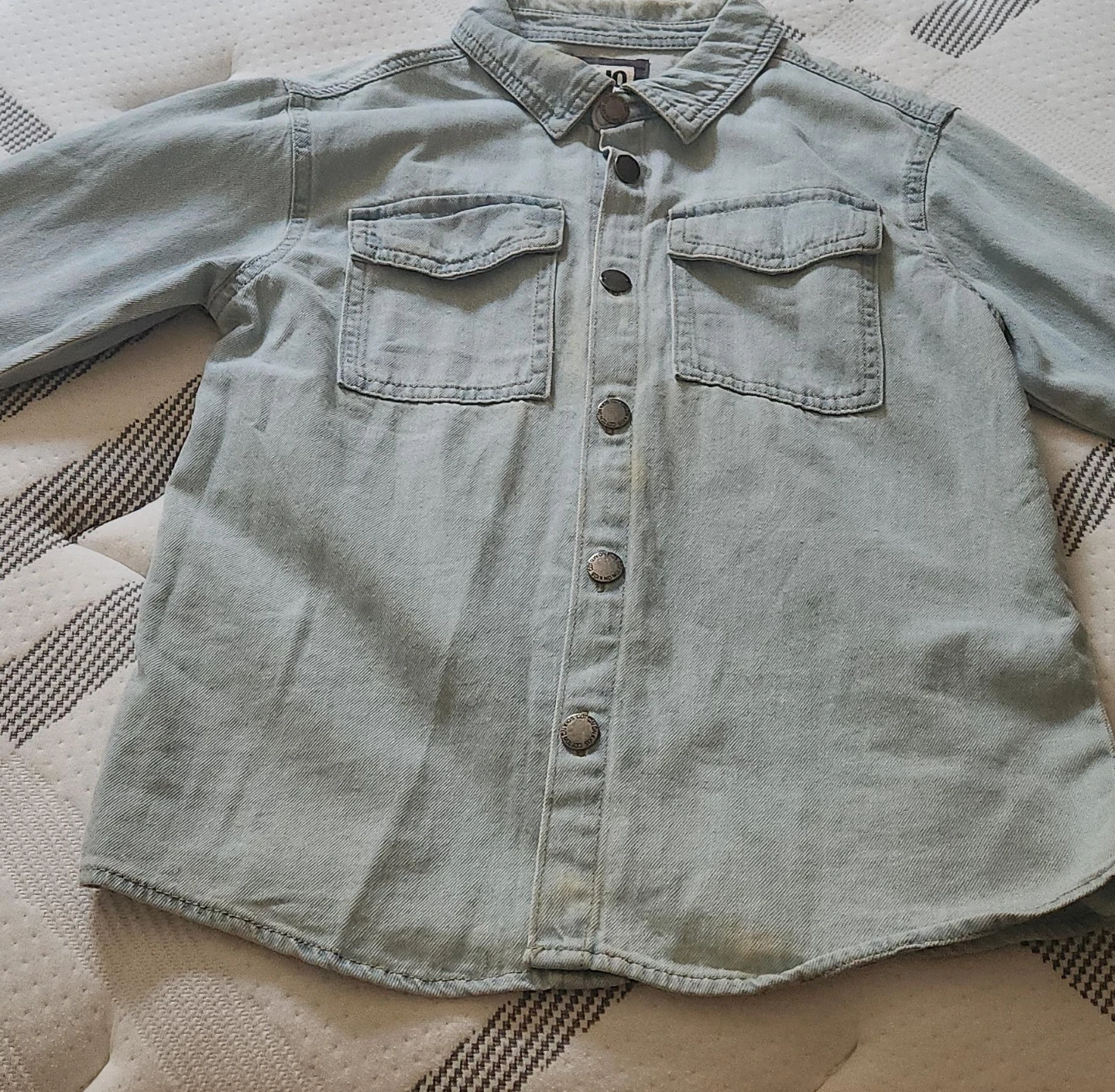 Light Wash Denim Button-Up Shirt
