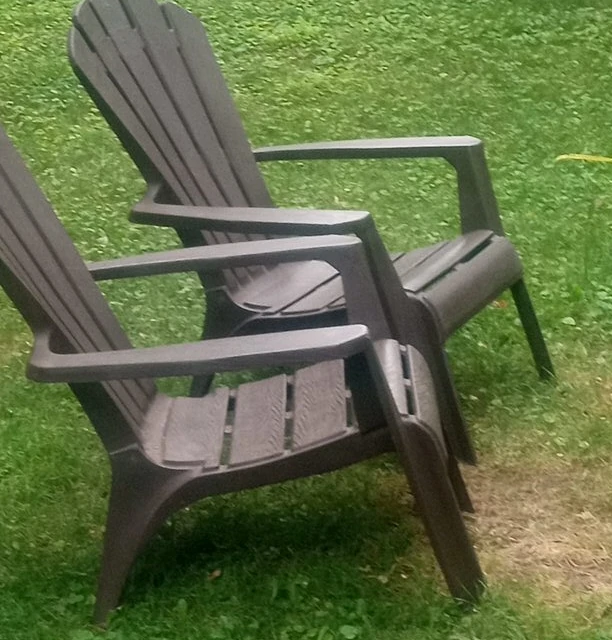 Brown Plastic Adirondack Chairs (Set of 2)