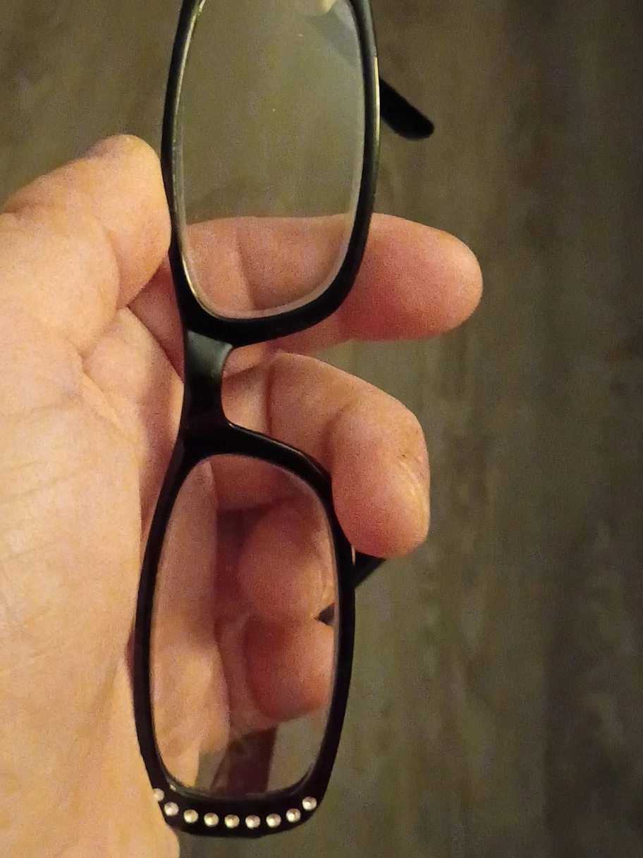 Black Reading Glasses with Rhinestone Embellishments