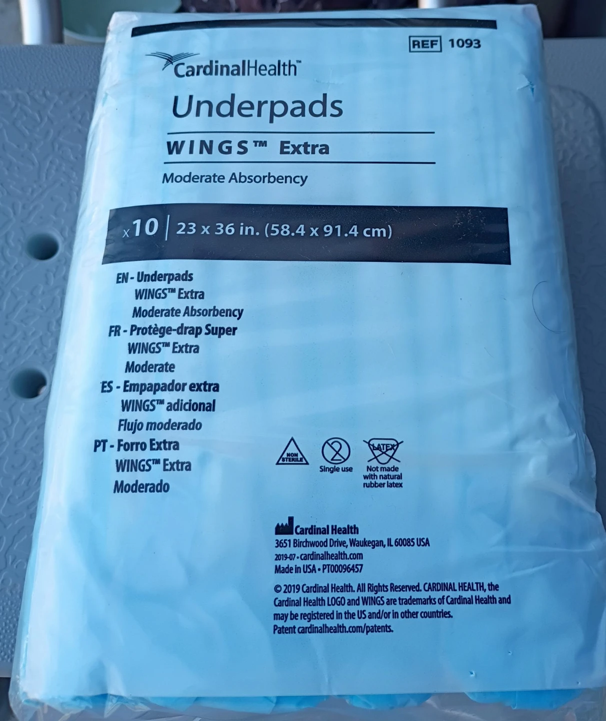 Cardinal Health Underpads WINGS Extra 10 Count