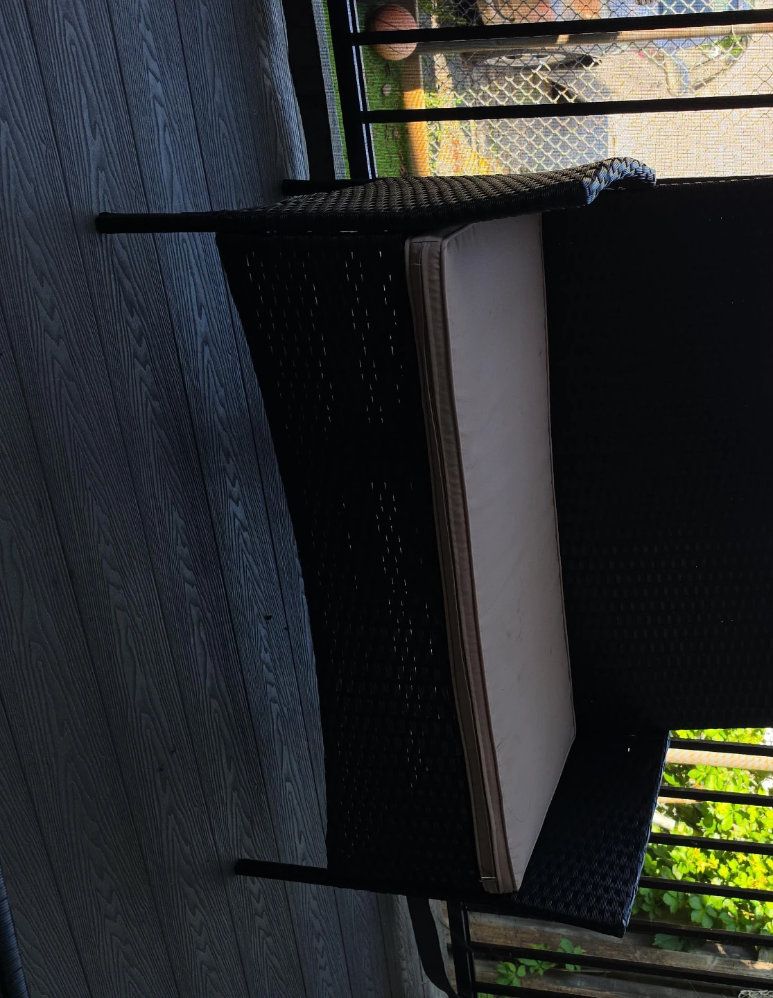 Wicker Patio Bench with Cushion