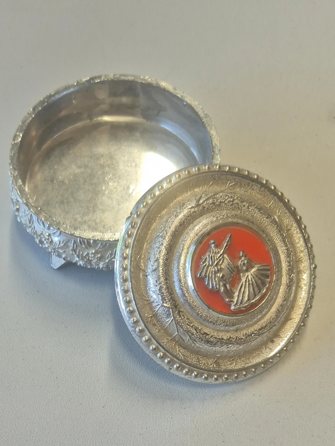 Vintage Trinket Box with Dancing Figures