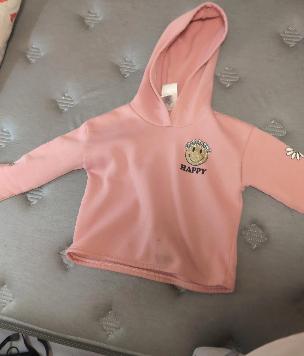 Pink Smiley Face Hoodie 5-7Y