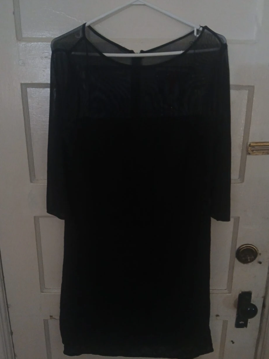 Black Sheer Neckline Dress