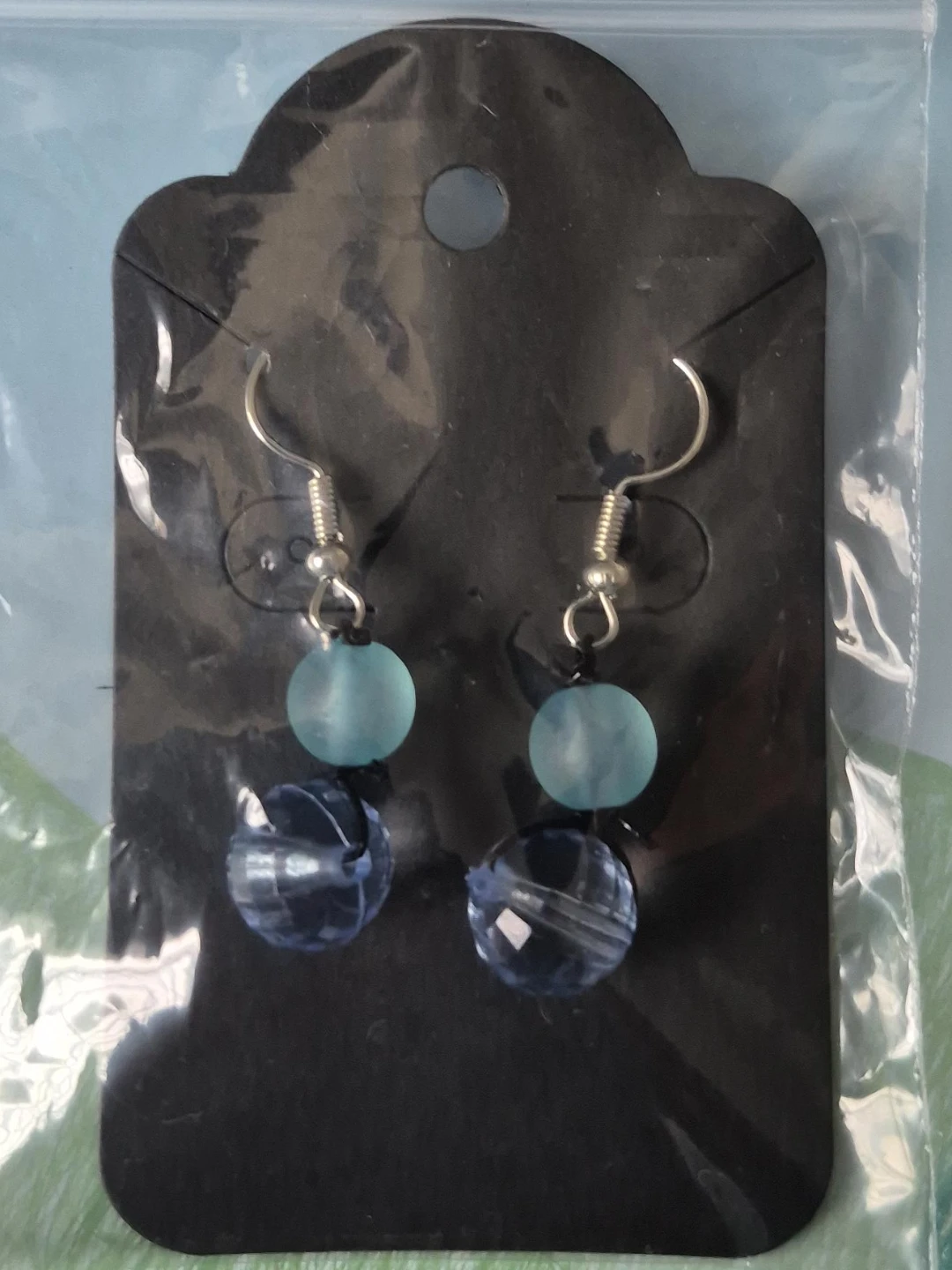 Blue beaded earrings