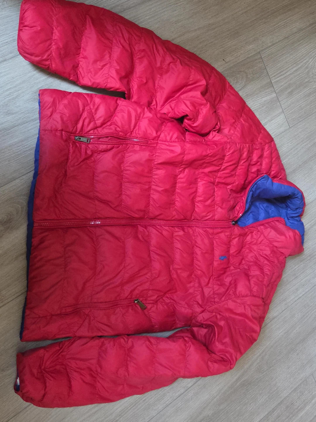 Red & Blue Down Puffer Jacket