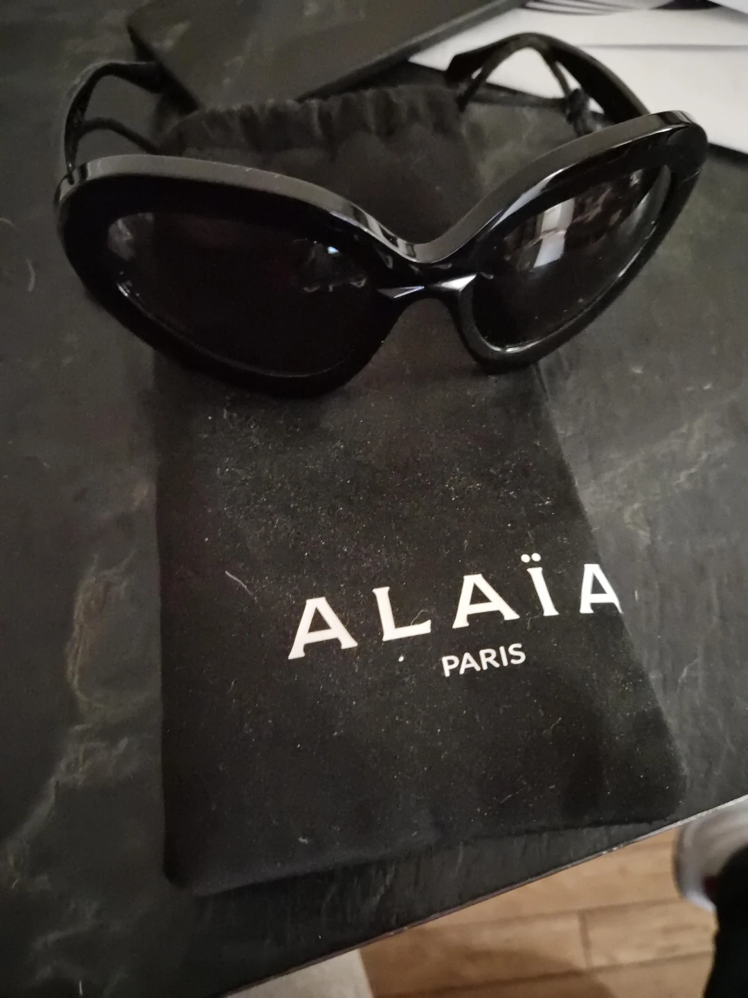 ALAIA PARIS Black Cat-Eye Sunglasses