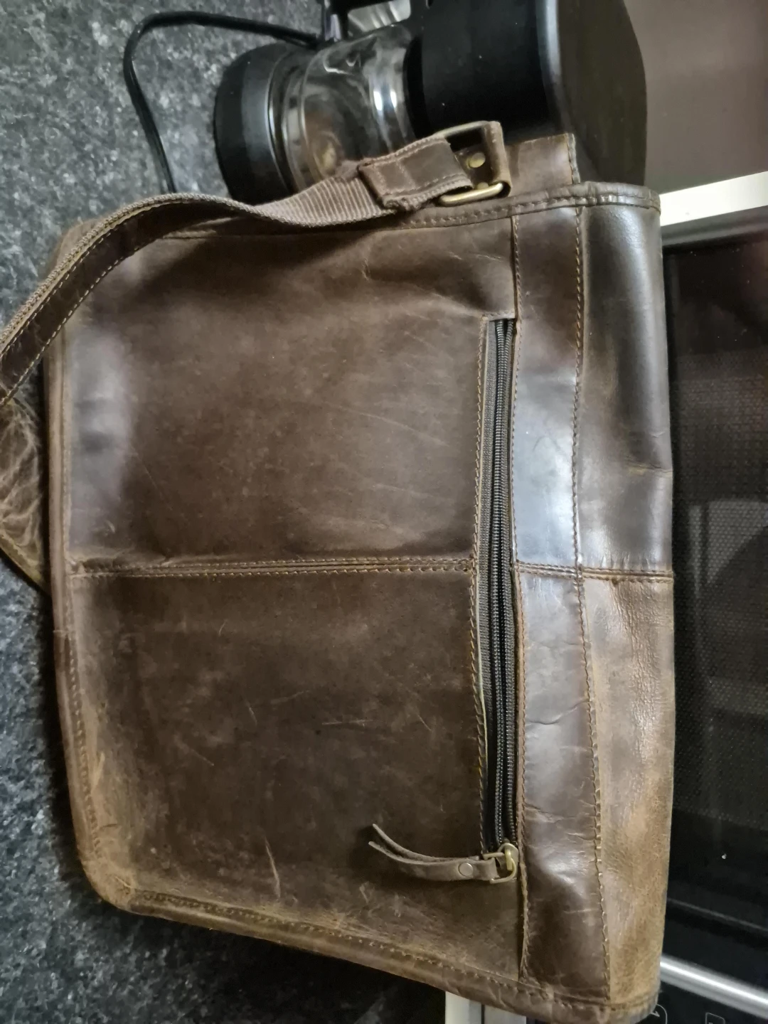Brown Leather Messenger Bag